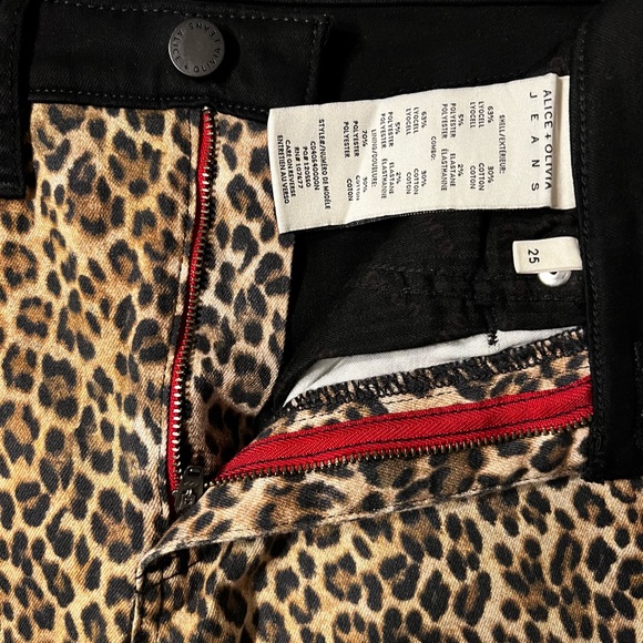 Alice & Olivia Leopard Black Jeans Size 25 - Picture 6 of 8